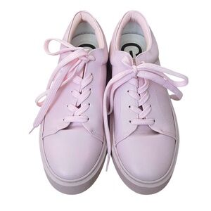 GANNI Pink Faux Leather Sporty Mix Monochrome Sneakers EU39